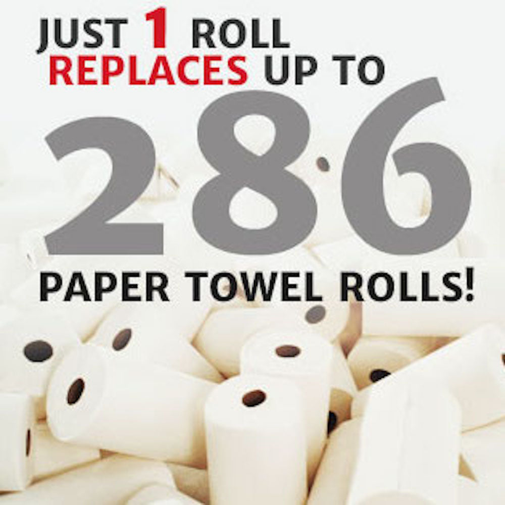 1 roll replaces up to 286 paper towel rolls
